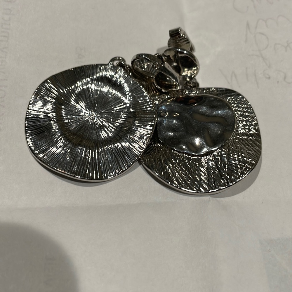 Silver tone clip on earrings